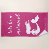 Niedliches rosa MeerjungfrauBadetuch mit Strandtuch (Vorderseite)