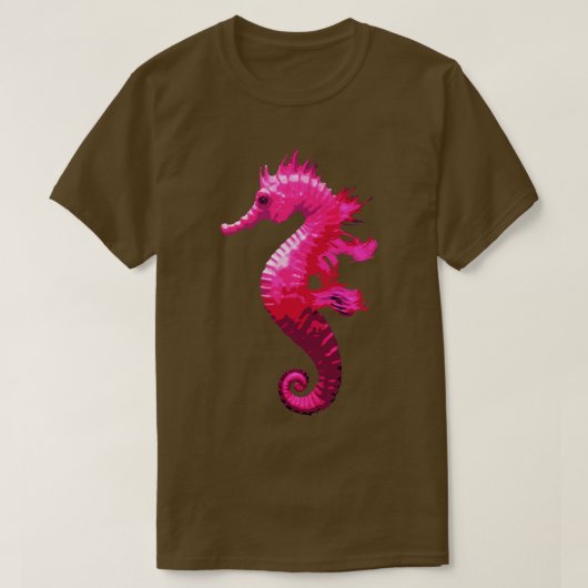 Niedliches Rosa Meerpferd T-Shirt (Design vorne)