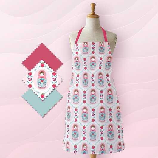 Niedliches rosa Muster Backen Schürze