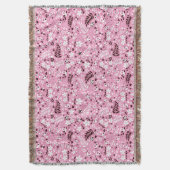 niedliches rosa Muster der Vögel und der Blumen Decke (Vorderseite Vertikal)