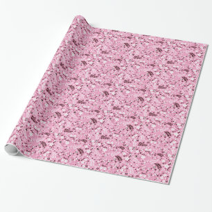 niedliches rosa Muster der Vögel und der Blumen Geschenkpapier