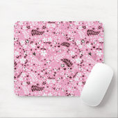 niedliches rosa Muster der Vögel und der Blumen Mousepad (Mit Mouse)
