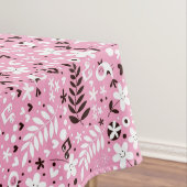 niedliches rosa Muster der Vögel und der Blumen Tischdecke (Beispiel)