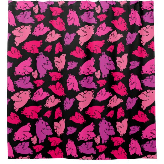 Niedliches rosa Muster Duschvorhang (Vorderseite)