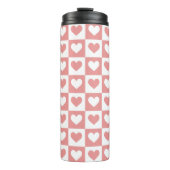 Niedliches rosa Muster für karierte Herzstücke Thermosbecher (Vorderseite)