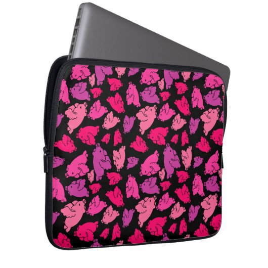 Niedliches rosa Muster Laptopschutzhülle (Vorne Rechts)