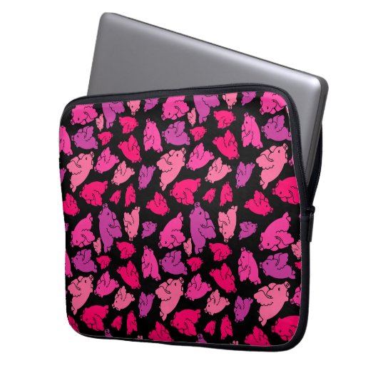 Niedliches rosa Muster Laptopschutzhülle (Vorderseite Links)