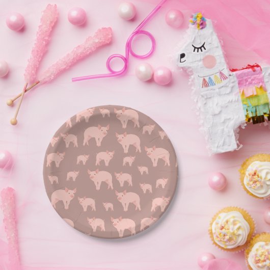 Niedliches rosa Muster Pappteller (Party)