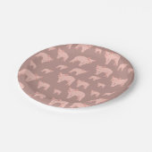 Niedliches rosa Muster Pappteller (Schrägansicht)