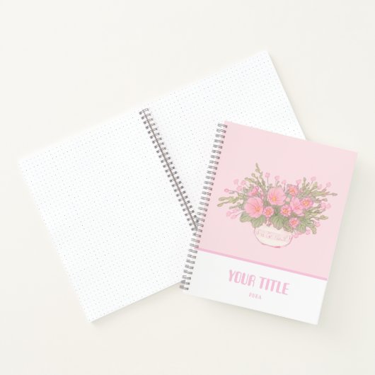 Niedliches rosa Notebook mit handgezeichnet Blume Notizblock (Innenseite)