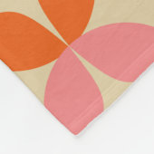 Niedliches rosa Orange Mitte Mod geometrisches Mus Fleecedecke (Ecke)