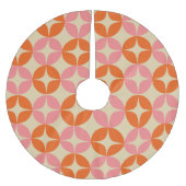 Niedliches rosa Orange Mitte Mod geometrisches Mus Polyester Weihnachtsbaumdecke (Vorderseite)