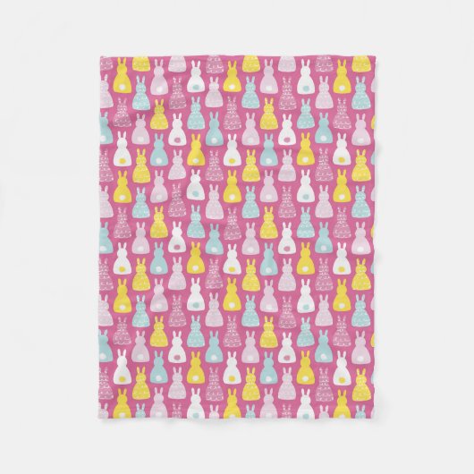 Niedliches Rosa Ostersonnenkaninchen Fleecedecke (Vorderseite)