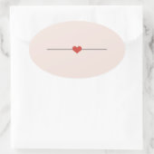 Niedliches Rosa Ovaler Aufkleber (Tasche)