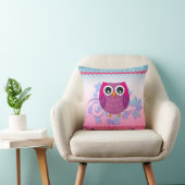 Niedliches rosa Owl Illustration Kissen (Stuhl )
