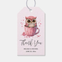 Niedliches rosa Owl in einem Cup-Event Vielen Dank