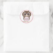 Niedliches Rosa Owl Lil Girl Runder Aufkleber (Tasche)