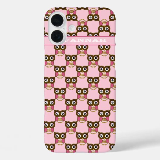 Niedliches rosa Owl Muster Farbe auswählen Case-Mate iPhone Hülle (Rückseite)