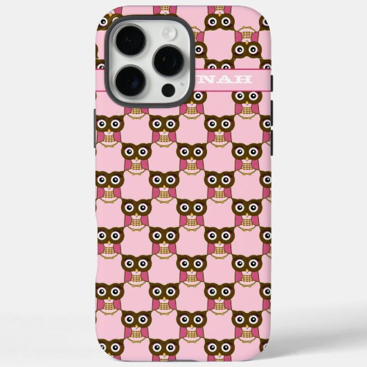 Niedliches rosa Owl Muster Farbe auswählen Case-Mate iPhone Hülle (Rückseite)
