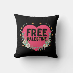 niedliches rosa Palästina-Herzdesign Kissen