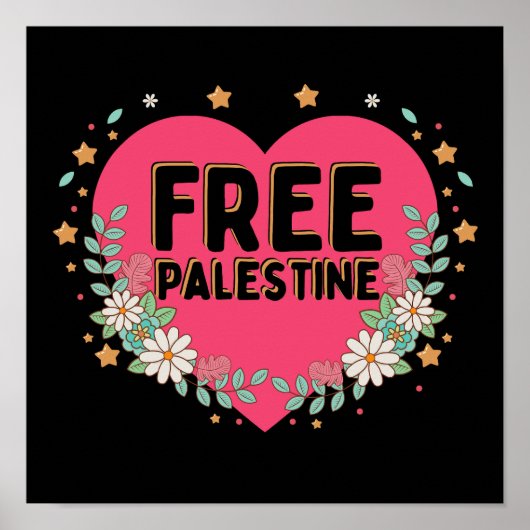 niedliches rosa Palästina-Herzdesign Poster (Vorne)