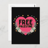 niedliches rosa Palästina-Herzdesign Postkarte (Vorne/Hinten)