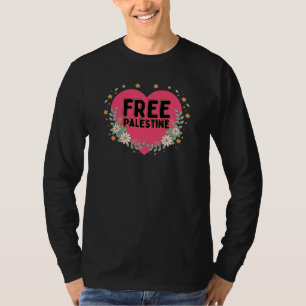 niedliches rosa Palästina-Herzdesign T-Shirt