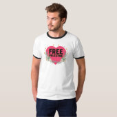 niedliches rosa Palästina-Herzdesign T-Shirt (Vorne ganz)
