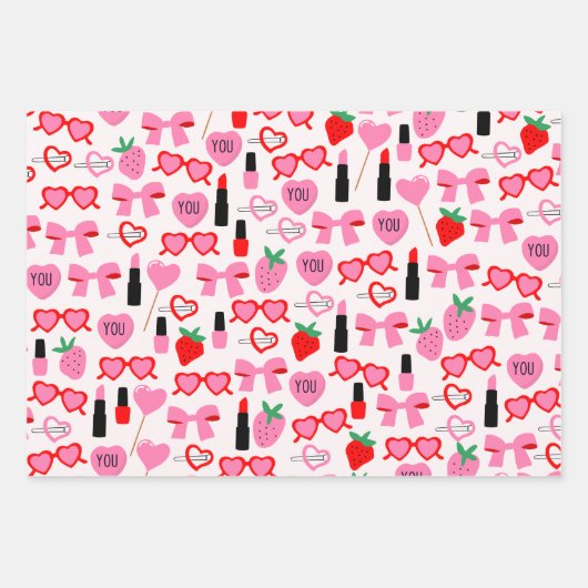 Niedliches rosa Papier für das Wrapper (Vorderseite 3)