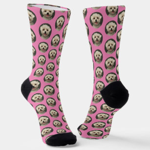 Niedliches rosa Pet Foto Muster Socken