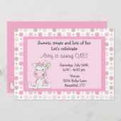 Niedliches Rosa Pferd 1. Geburtstag Einladung für  (Vorne/Hinten)