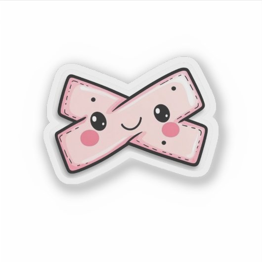 Niedliches rosa Pflaster-Decal für Kratzer und Ris Aufkleber (Vorderseite)