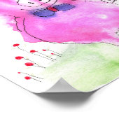 Niedliches rosa Pig und Vogelposter 8x10" Poster (Ecke)