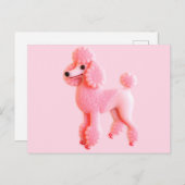 Niedliches rosa Poodle Postkarte (Vorne/Hinten)