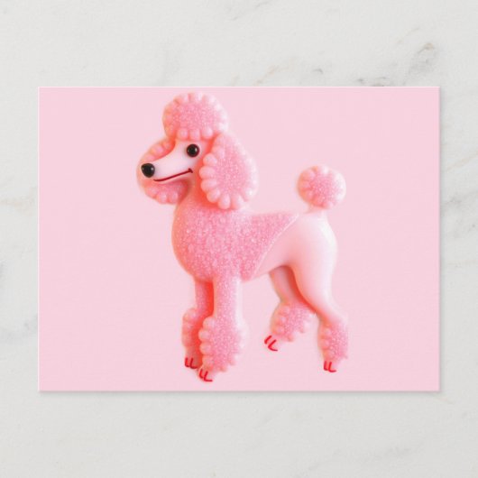 Niedliches rosa Poodle Postkarte (Vorderseite)