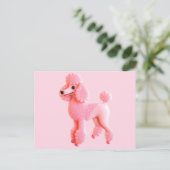 Niedliches rosa Poodle Postkarte (Stehend Vorderseite)