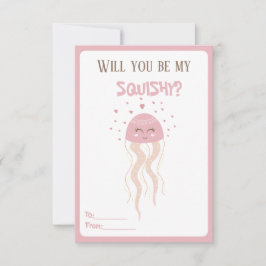 Niedliches Rosa-Quallen-Herz-Valentine-Klassenzimm