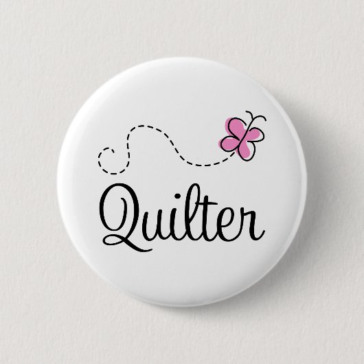 Niedliches rosa Quilter Geschenk Button (Vorderseite)