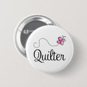 Niedliches rosa Quilter Geschenk Button (Vorne & Hinten)