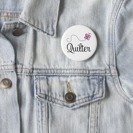 Niedliches rosa Quilter Geschenk Button (Beispiel)