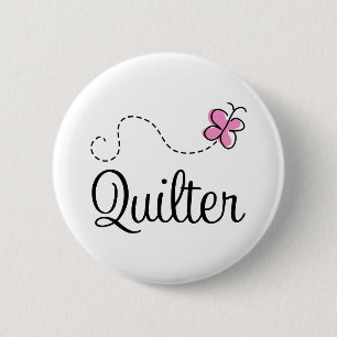 Niedliches rosa Quilter Geschenk Button