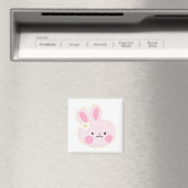 Niedliches rosa Rabbit Square Magnet (In Situ (Geschirrspüler))