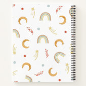 Niedliches rosa Rainbow Monogram Sketchbook Notizblock (Rückseite)