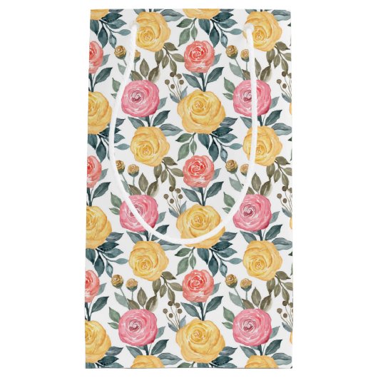 Niedliches rosa, rosa gefliestes Muster Kleine Geschenktüte (Vorderseite)