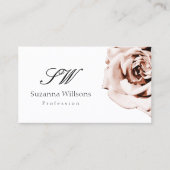Niedliches Rosa Rose Schlichte Weiße Initialen Fot Visitenkarte (Vorderseite)
