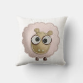 Niedliches rosa Schaf-Imitat geglaubtes Druckbild Kissen (Rückseite)