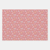 Niedliches rosa Schmetterlingsmuster Kinderdusche Geschenkpapier Set (Vorderseite 3)