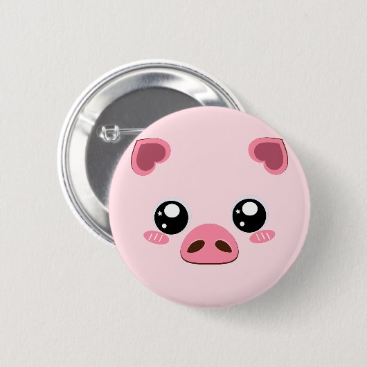 Niedliches rosa Schwein bage Button (Vorne & Hinten)
