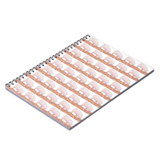 Niedliches rosa Schwein im Muck Funny Wasserfarbe Notizblock (Linke Seite)