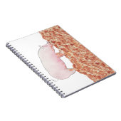 Niedliches rosa Schwein im Muck Funny Wasserfarbe Notizblock (Rechte Seite)